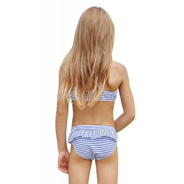 Blue Nautical Stripes Toddler Girls Bikini Swimwear