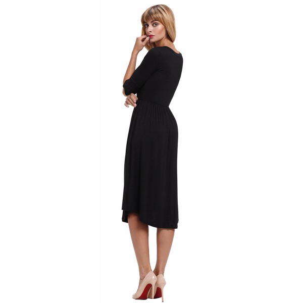 Black Ruffle Sleeve Midi Jersey Dress