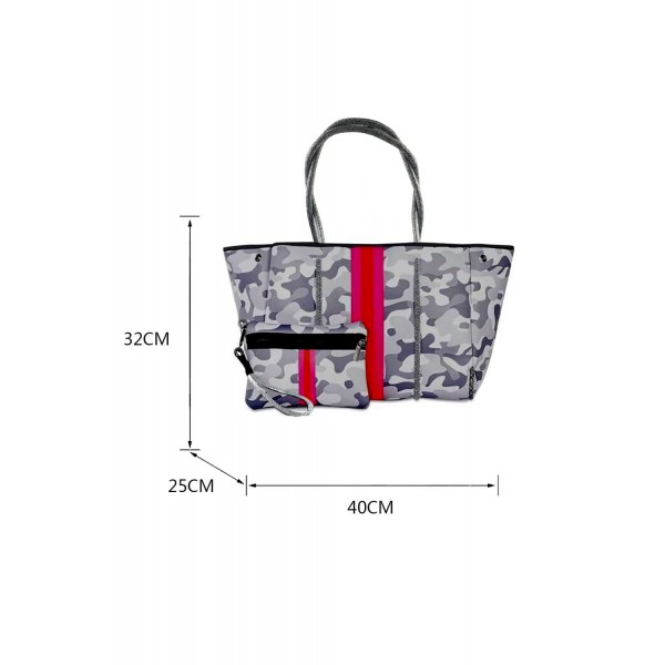 Camo Striped Neoprene Tote Bag