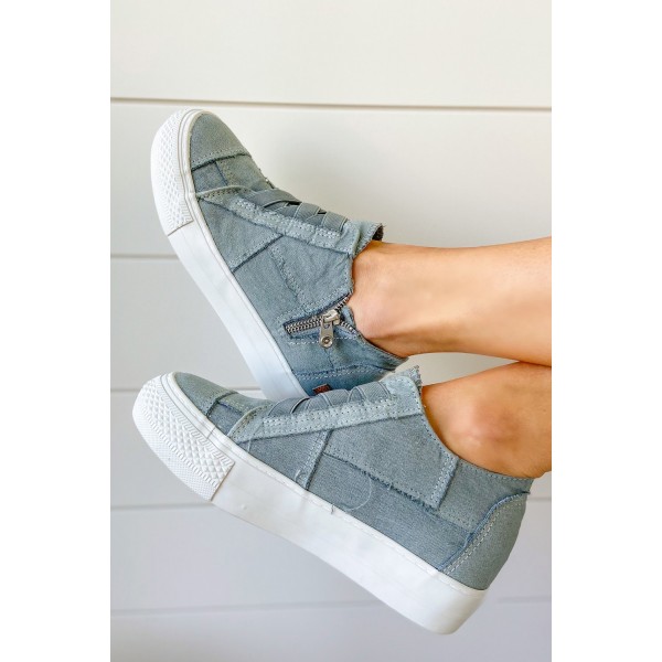 Gray Contrast Stitching Elastic Upper Vamp Canvas